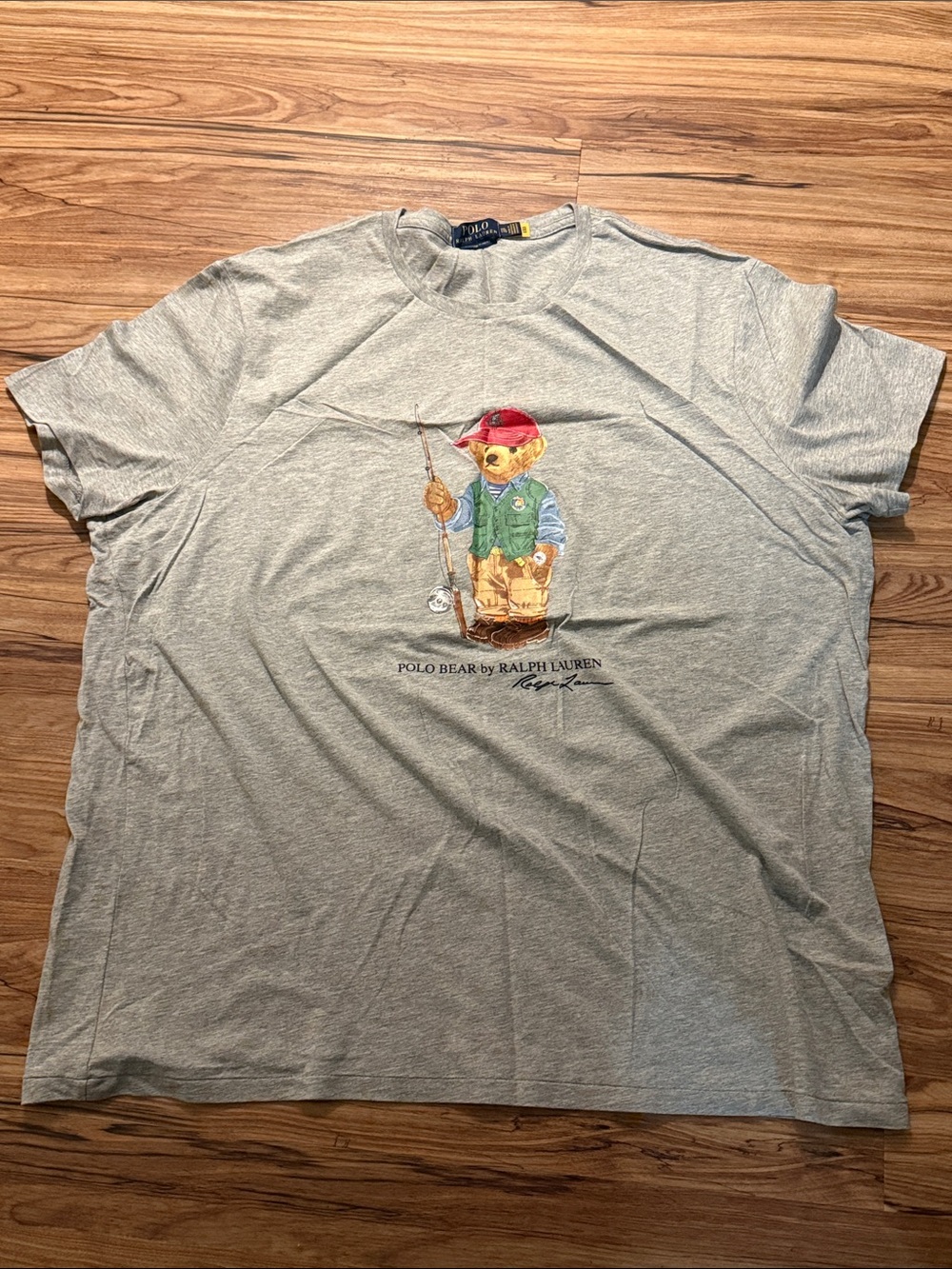 Polo by Ralph Lauren Light Gray Polo Bear Graphic Tee with Red Cap